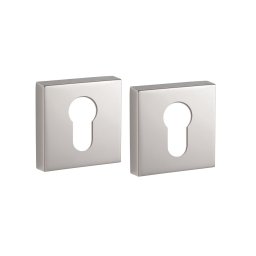 Pereche de rozete patrate 50x50 cu profil de cilindru, crom lucios, THIRARD