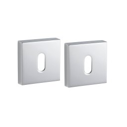 Pereche de rozete patrate 50x50 cu orificiu pentru cheie, crom lucios, THIRARD