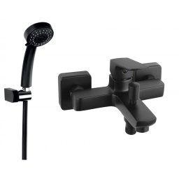 SET2IN1 VITTO BLACK VERDELINE - Baterie perete cada dus cu set de dus mobil