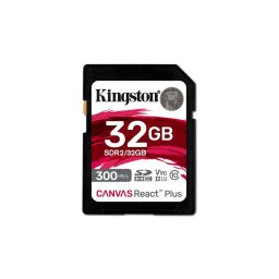 Card memorie Kingston Canvas React Plus 32GB SDHC Memory Card (Black, UHS-II U3, Class 10, V90)