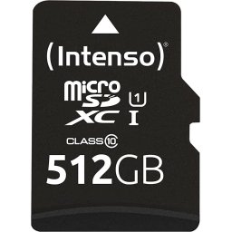 Card memorie Intenso UHS-I Performance 512 GB microSDXC, memory card (black, UHS-I U1, Class 10)