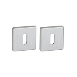 Pereche de rozete patrate 50x50 cu orificiu pentru cheie, finisaj crom satinat, THIRARD