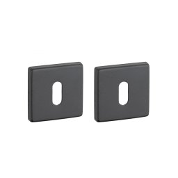 Pereche de rozete 50x50 cu orificiu pentru cheie, finisaj negru mat, THIRARD