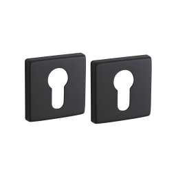 Pereche de rozete 50x50 cu profil de cilindru, finisaj negru mat, THIRARD