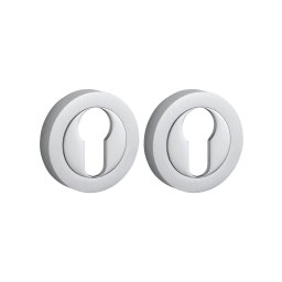 Pereche de rozete ø 50 mm cu profil de cilindru, finisaj crom satinat, THIRARD