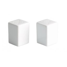 Set Sare si Piper Ming – Portelan Alb – 4x4x5 cm
