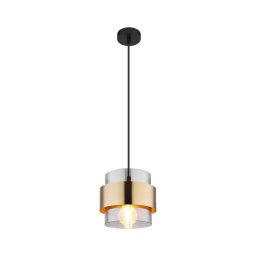 Lustră pe cablu MILEY 1xE27/60W/230V neagră/alamă Globo 15560H
