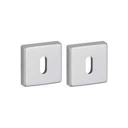 Pereche de rozete patrate VELES 50x50 cu orificiu pentru cheie, finisaj argintiu F1, THIRARD
