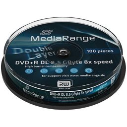 DVD+DL 8x CB 8,5GB MediaR 10 pieces