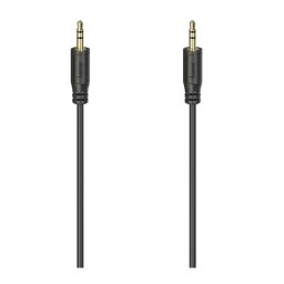 Flexi-Slim" Audio Cable, 3.5 mm Jack Plug, Gold-Plated, black, 0.75 m