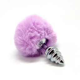 Alive Metal Anal Fluffly Twist Plug S Purple