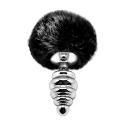 Alive Metal Anal Fluffly Twist Plug M Black