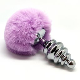 Alive Metal Anal Fluffly Twist Plug L Purple