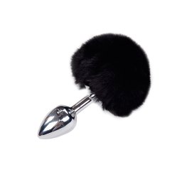 Alive Metal Anal Fluffly Plug S Black