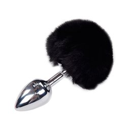 Alive Metal Anal Fluffly Plug M Black