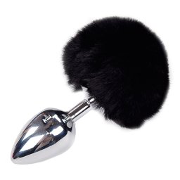 Alive Metal Anal Fluffly Plug L Black