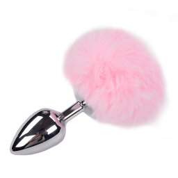Alive Metal Anal Fluffly Plug L Pink
