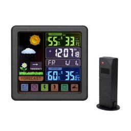 Premium" Weather Station with LED Colour Display and USB Charging Function