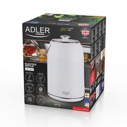 Fierbator Adler AD 1341 Kettle, Electric, Power 2200W, Capacity 1.7 L, White