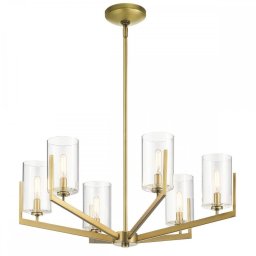 Lustra Nye QN-NYE6-BNB, 6X40W E14, H:min 37,1 cm - max 123,7 cm, D:71,1 cm, metal alamă