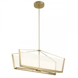 Lustra Calters QN-CALTERS-ISLE-CG, 50,8W LED, H:min 63 cm - max 169,7 cm, L:96,7 cm, metal auriu