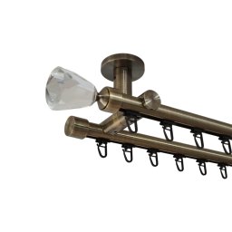 Galerie dubla PRINDERE TAVAN suport universal TEAVA PROFIL -crystal cone /19 - AUR ANTIC