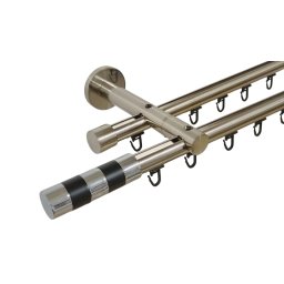 Galerie dubla PRINDERE PERETE suport universal TEAVA PROFIL -CILINDRU NEGRU /19 -INOX