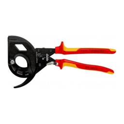 Foarfeca VDE KNIPEX cu clichet A n 3 trepte pentru cabluri cupru E i aluminiu O60 mm, 600 mm ², 320 mm, fabricata A n Germania 95 36 320