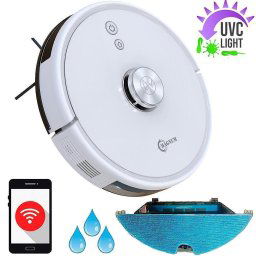MAGNUM UV+ - Aspirator robot cu mop, Sterilizare lampa UVC, Alb