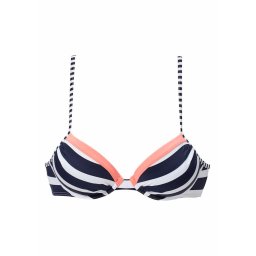 KangaROOS Sutien costum de baie bleumarin / portocaliu caisă / alb