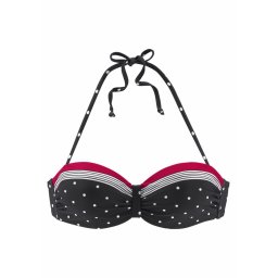 LASCANA Sutien costum de baie 'Monroe' roz / negru / alb