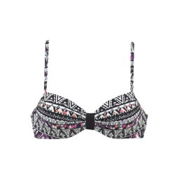 LASCANA Sutien costum de baie 'Wire' negru / alb