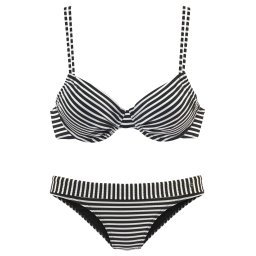 s.Oliver Costum de baie două piese negru / alb