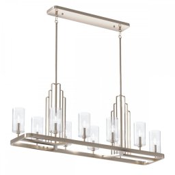 Candelabru Kimrose QN-KIMROSE10-PN, 10X40W E14, H:min 55,8 cm - max 162,5 cm, L:113,7 cm, metal nichel