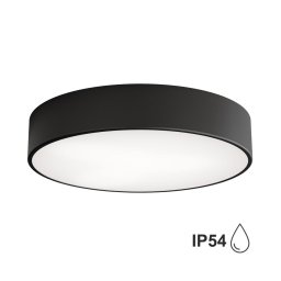 Plafonieră pentru baie CLEO cu senzor, 3xE27/24W/230V, Ø 40 cm, negru, IP54