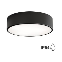 Plafonieră pentru baie cu senzor CLEO, 2xE27/24W/230V, Ø 30 cm, negru, IP54