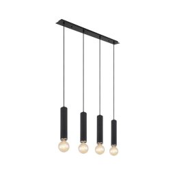 Lustră pe cablu MARION 4xE27/60W/230V lemn negru Globo 15499-4H