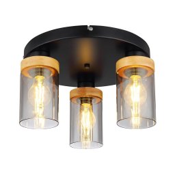 Lustră aplicată FINCA 3xE27/40W/230V metal/lemn Globo 15557-3D