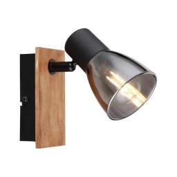 Spot de perete CLAUDE 1xE14/40W/230V negru/lemn Globo 54307-1W