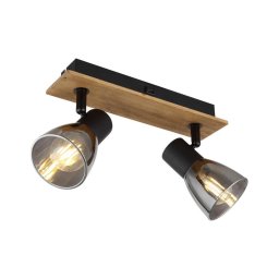 Spot de perete CLAUDE 2xE14/40W/230V negru/lemn Globo 54307-2W