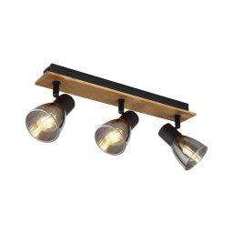 Spot CLAUDE 3xE14/40W/230V negru/lemn Globo 54307-3W