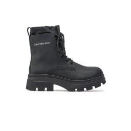 CALVIN KLEIN Cizme Chunky Combat Laceup Hiking W2YW0YW00739 BDS Black