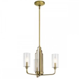 Lustra Kimrose QN-KIMROSE3-BNB, 3X40W E14, H:min 47,9 cm - max 154,6 cm, D:45,9 cm, metal alamă