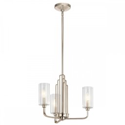 Lustra Kimrose QN-KIMROSE3-PN, 3X40W E14, H:min 47,9 cm - max 154,6 cm, D:45,9 cm, metal nichel