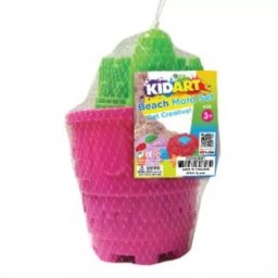 Kid Art: Set de plajă, Nisip kinetic cu 6 forme - roșu