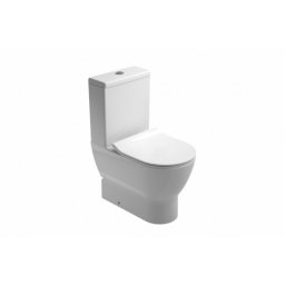 Set WC monobloc BTW Gala Emma Rounded Rimless cu capac soft close slim,alb
