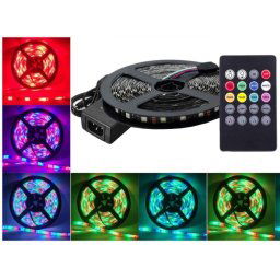 Banda LED 12V Rgb, 14.4W/m, IP20 cu 60Led/m, 5050, cu muzica si jocuri de lumini