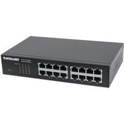 Switch Intellinet 16-Port Gigabit Ethernet Switch, 16-Port RJ45 10/100/1000 Mbps, IEEE 802.3az Energy Efficient Ethernet, Desktop, 19" Rackmount (Euro 2-pin plug)