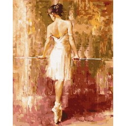 Set pictura pe numere, cu sasiu, Balerina, 40x50 cm