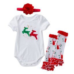 Costumas din 3 piese pentru bebelusi - Renii dragalasi